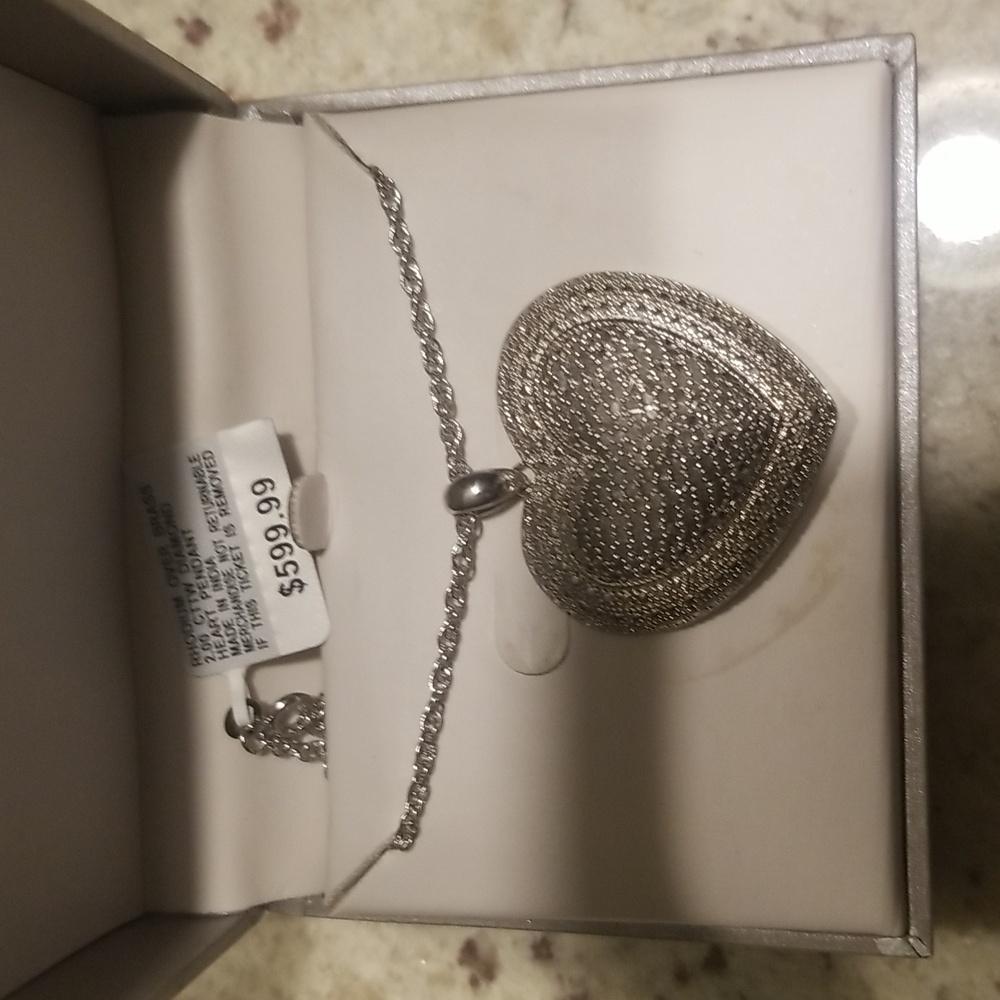 BRAND NEW W/ Tags!❤ HEART 2 CTW GENUINE💎 DIAMOND NECKLACE - Picture 8 of 9